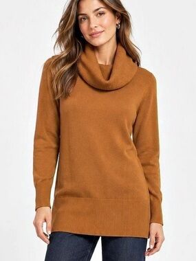 M&S Collection Caramel Cowl Neck Longline Sweater UK 10 Small